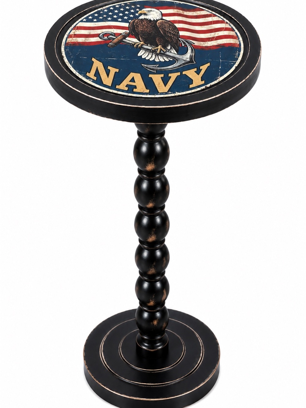 3 Day Sale! US Navy Accent Side Table - Military Drink Table - Side Table